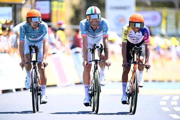 Tour de France 2026 Stage 1 BARCELONA, SPAIN - JULY 04 : Ganna Filippo (ITA) of INEOS Grenadiers, Bernal Egan (COL) of INEOS Grenadiers during stage 1 of the 113rd edition of Tour de France an UCI World Tour 2.UWT Team Time Trial stage for Men Elite of 19 km with start in Barcelona and finish in Barcelona on July 4, 2026 in Barcelona, Spain, 04 07 2026 Barcelona Spain  Copyright: xTomasxSiskx
