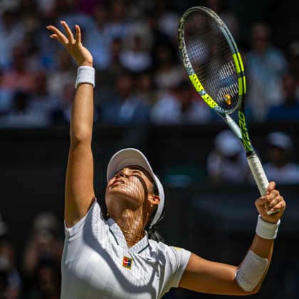 RECORD DATE NOT STATED 4th July 2026; All England Lawn Tennis and Croquet Club, London, England; Wimbledon Tennis Tournament, Day Six; Alexandra Eala (PHI) GodfreyxPitt
