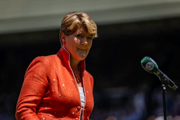 RECORD DATE NOT STATED 4th July 2026; All England Lawn Tennis and Croquet Club, London, England; Wimbledon Tennis Tournament, Day Six; Clare Balding introduces the sporting stars in the Royal Box GodfreyxPitt