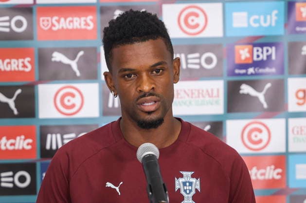 FIFA World Cup, WM, Weltmeisterschaft, Fussball 2026 - Portugal press conference, PK, Pressekonferenz Portugal soccer team player Nelson Semedo during a press conference at Centennial Park in Toronto for the FIFA World Cup 2026, Toronto, Canada, 4 July 2026. Toronto Toronto Canada  Copyright: xMIGUELxA.xLOPESx