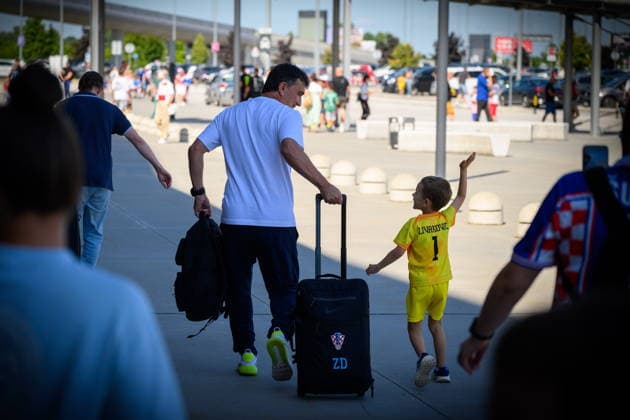 Velika Gorica, 040726. Franjo Tudman Airport. Return of the Croatian national football team from the World Cup. On the photo: Zlatko Dalic. Photo: Goran Mehkek CROPIX Zagreb Croatia Copyright: xxGoranxMehkekx povratak_reprezentacija41-040726
