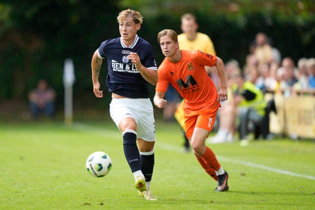 04.07.2026, Stadion, Riddergoar 1, 49824 Laar, GER, Fußball, 3. Liga: Blitzturnier: SV Meppen vs HHC Hardenberg, Florian Bähr (SV Meppen 39) DFL REGULATIONS PROHIBIT ANY USE OF PHOTOGRAPHS AS IMAGE SEQUENCES AND OR QUASI-VIDEO. 49824 Laar Niedersachsen Deutschland Stadion, Riddergoar 1 *** July 4, 2026, Stadium, Riddergoar 1, 49824 Laar, GER, Soccer, 3rd Division Blitz Tournament: SV Meppen vs. HHC Hardenberg, Florian Bähr SV Meppen 39 DFL regulations prohibit any use of photographs as image sequences and or quasi-video 49824 Laar, Lower Saxony, Germany, Stadium, Riddergoar 1