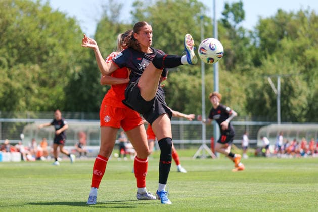 Testspiel: Bayer 04 Leverkusen - 1. FSV Mainz 05; 04.07.2026 Maja Sternad (Bayer 04 Leverkusen, 23) am Ball Testspiel: Bayer 04 Leverkusen - 1. FSV Mainz 05; Köln, Leistubgszentrum Kurtekotten ;04.07.2026 *** Friendly Match: Bayer 04 Leverkusen 1, FSV Mainz 05, July 4, 2026, Maja Sternad, Bayer 04 Leverkusen, 23 on the ball Friendly Match: Bayer 04 Leverkusen 1, FSV Mainz 05, Cologne, Kurtekotten Training Center, July 4, 2026 Copyright: xBEAUTIFULxSPORTS Freisenx