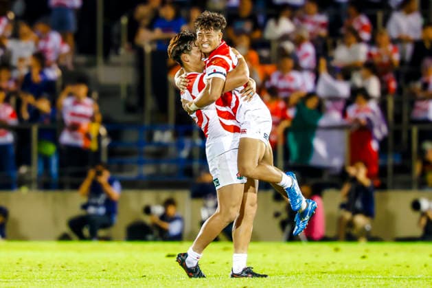 Nations Championship 2026 rugby match against Japan VS Italy Ryunosuke Ito of Japan (R) celebrate the win of Japan team at the Nations Championship 2026 match between Japan VS Italy at the Chichibunomiya Rugby Stadium in Tokyo, Japan, on July 4, 2026. Tokyo Japan  Copyright: xMatrixxImagesx xSimonxBonnyx