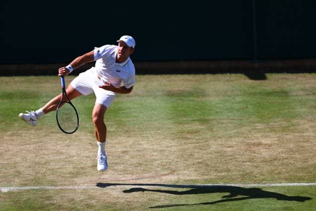 Arthur Fery during his third round match Wimbledon Tennis Championships, Day 6, The All England Lawn Tennis and Croquet Club, London, UK - 04 Jul 2026London The All England Lawn Tennis and United Kingdom  Copyright: xJamesxMarsh Shutterstockx 16975551dc