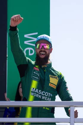 04.07.2026 - Motorsport - Rennwochenende Norisring Nürnberg 2026 - Internationales ADAC Norisring Speedweekend - DCDE - xdcxdex - DTM - Jubel Freude bei Nicki Thiim (Comtoyou Racing, Aston Martin) nach dem Rennsieg *** July 4, 2026: Norisring Nuremberg 2026 Motorsport Race Weekend—International ADAC Norisring Speed Weekend DCDE xdcxdex DTM: Jubilation and joy for Nicki Thiim of Comtoyou Racing and Aston Martin after their race victory