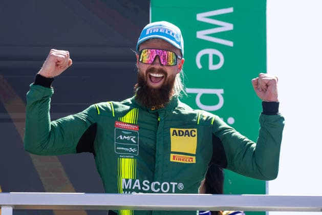 04.07.2026 - Motorsport - Rennwochenende Norisring Nürnberg 2026 - Internationales ADAC Norisring Speedweekend - DCDE - xdcxdex - DTM - Jubel Freude bei Nicki Thiim (Comtoyou Racing, Aston Martin) nach dem Rennsieg *** July 4, 2026: Norisring Nuremberg 2026 Motorsport Race Weekend—International ADAC Norisring Speed Weekend DCDE xdcxdex DTM: Jubilation and joy for Nicki Thiim of Comtoyou Racing and Aston Martin after their race victory