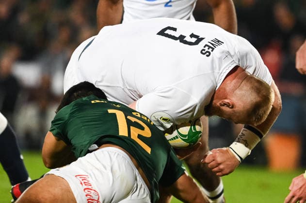 2026 Nations Championship Southern Hemisphere Series, Emirates Airline Park, Johannesburg, South Africa 4 7 2026 South Africa vs England Joe Heyes of England tackled by Damian de Allende of South Africa Joe Heyes tackled by Damian de Allende 4 7 2026  Copyright: xx DS_DDS_2688