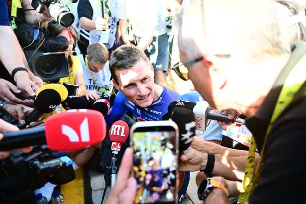 Tour de France 2026 Stage 1 BARCELONA, SPAIN - JULY 04 : Van Der Poel Mathieu (NED) of Alpecin - Premier Tech after the race during stage 1 of the 113rd edition of Tour de France an UCI World Tour 2.UWT Team Time Trial stage for Men Elite of 19 km with start in Barcelona and finish in Barcelona on July 4, 2026 in Barcelona, Spain, 04 07 2026 Barcelona Spain  Copyright: xPeterxDexVoechtx
