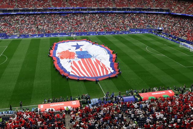 FIFA World Cup, WM, Weltmeisterschaft, Fussball 2026 - Round of 16 - Canada vs Morocco US Independence Day celebrations before the FIFA World Cup 2026 Round of 16 match Canada against Morocco, in Houston, USA, 04 July 2026. HOUSTON United States  Copyright: xCHRISTOPHERxNEUNDORFx