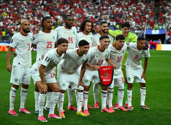 FIFA World Cup, WM, Weltmeisterschaft, Fussball 2026 - Round of 16 - Canada vs Morocco Players of Morocco pose prior to the FIFA World Cup 2026 Round of 16 match Canada against Morocco, in Houston, USA, 04 July 2026. HOUSTON United States  Copyright: xSAMxWASSONx