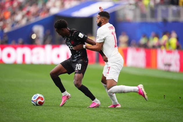 Canada v Morocco - FIFA World Cup, WM, Weltmeisterschaft, Fussball 2026 - Round of 16 HOUSTON, UNITED STATES - JULY 04: Ali Ahmed (L) of Canada and Ismael Saibari (11) of Morocco compete for the ball during the 2026 FIFA World Cup Round of 16 match between Canada and Morocco at Houston Stadium (NRG Stadium) on July 04, 2026 in Houston, Texas. Jose Hernandez Anadolu Texas United States. Editorial use only. Please get in touch for any other usage.  Copyright: x2026xAnadoluxJosexHernandezx