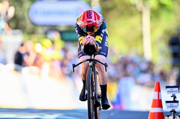 Tour de France 2026 Stage 1 BARCELONA, SPAIN - JULY 04 : Vingegaard Jonas (DEN) of Team Visma Lease a Bike at the finish line during stage 1 of the 113rd edition of Tour de France an UCI World Tour 2.UWT Team Time Trial stage for Men Elite of 19 km with start in Barcelona and finish in Barcelona on July 4, 2026 in Barcelona, Spain, 04 07 2026 Barcelona Spain  Copyright: xTomasxSiskx