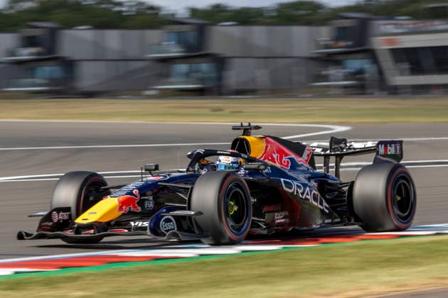 RECORD DATE NOT STATED 4th July 2026; Silverstone Circuit, Northamptonshire, England; FIA Formula 1 2026 British F1 Grand Prix; Sprint and Qualifying Day; Max Verstappen in his Oracle Red Bull Racing Red Bull Racing-Red Bull Ford RB22 Red Bull Ford DM01 during qualifying TimxWilliams