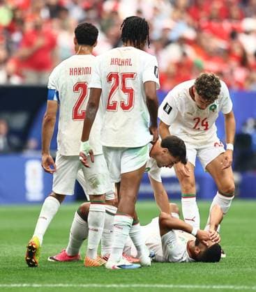 Ismael Saibari of Morocco looks injured Canada v Morocco, 2026 FIFA World Cup, WM, Weltmeisterschaft, Fussball Round of 16, Football, Houston Stadium, Houston, Texas, USA - 04 Jul 2026Houston Houston Stadium Texas (TX) United States of America  Copyright: xMichaelxZemanek Shutterstockx 16975466n