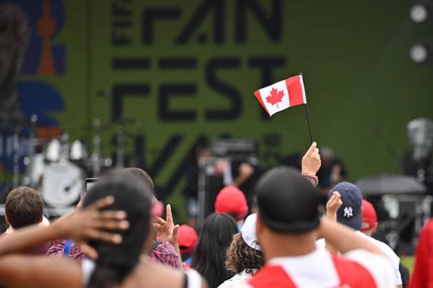 July 4, 2026, Toronto, On, Canada: Fans enjoy a performance by Kenzy prior to the start of Canada s World Cup soccer match against Morocco at FIFA Fan Fest in Toronto on Saturday, July 4, 2026. Canada News - July 4, 2026  - ZUMAc35_ 20260704_zaf_c35_008 Copyright: xJonxBlackerx