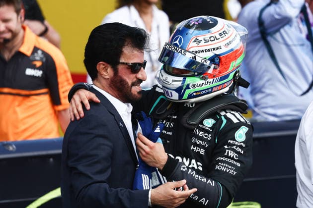 F1 British Grand Prix 2026 Qualifying Mohammed Ben Sulayem and Andrea Kimi Antonelli of Mercedes after qualifying ahead of the Formula 1 British Grand Prix at Silverstone Circuit in Northampton, Great Britain on July 4, 2026. Northampton United Kingdom  Copyright: xJakubxPorzyckix originalFilename:porzycki-f1britis260704_npjfp.jpg
