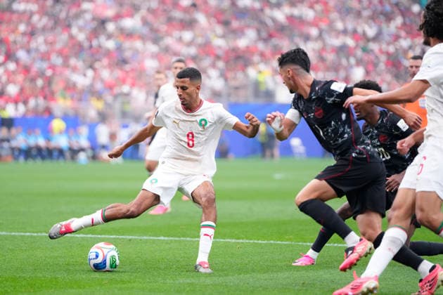 Canada v Morocco: Round of 16 - FIFA World Cup, WM, Weltmeisterschaft, Fussball 2026 Azzedine Ounahi of Morocco plays the ball during the FIFA World Cup 2026 Round Of 16 match between Canada and Morocco at Houston Stadium on July 4, 2026 in Houston, United States. Houston TX United States  Copyright: xJosexBretonx originalFilename:bretonhernandez-canadavm260704_nppwP.jpg