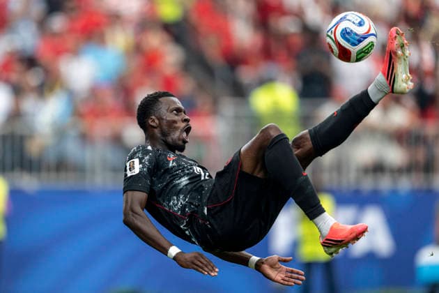 Tani Oluwaseyi of Canada with a overhead kick during the FIFA World Cup, WM, Weltmeisterschaft, Fussball 2026 Round of 16 match between Canada and Morocco at Houston Stadium on July 4th,2026 (Photo by Joao Bravo Sports Press Photo) (Joao Bravo Sports Press Photo SPP)  Copyright: xJoaoxBravo SportsxPressxPhotox xSPPx spp-en-JoBrPrPh-JBF_1374