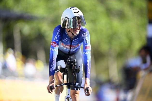 Tour de France 2026 Stage 1 BARCELONA, SPAIN - JULY 04 : Verstrynge Emiel (BEL) of Alpecin Premier Tech at the finish line during stage 1 of the 113rd edition of Tour de France an UCI World Tour 2.UWT Team Time Trial stage for Men Elite of 19 km with start in Barcelona and finish in Barcelona on July 4, 2026 in Barcelona, Spain, 04 07 2026 Barcelona Spain  Copyright: xTomasxSiskx