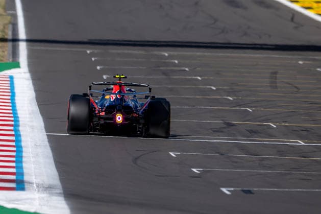 SILVERSTONE, UNITED KINGDOM: Isack Hadjar, racing for the Red Bull Racing team during the 2026 Formula 1 British Grand Prix at the Silverstone Circuit in Silverstone, United Kingdom