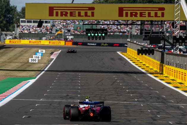 SILVERSTONE, UNITED KINGDOM: Lewis Hamilton, racing for the Ferrari team during the 2026 Formula 1 British Grand Prix at the Silverstone Circuit in Silverstone, United Kingdom