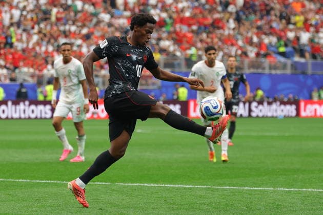 FIFA World Cup, WM, Weltmeisterschaft, Fussball 2026 - Round of 16 - Canada vs Morocco Jonathan David of Canada reacts during the FIFA World Cup 2026 Round of 16 match Canada against Morocco, in Houston, USA, 04 July 2026. HOUSTON United States  Copyright: xCHRISTOPHERxNEUNDORFx