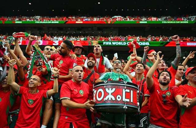 FIFA World Cup, WM, Weltmeisterschaft, Fussball 2026 - Round of 16 - Canada vs Morocco Fans of Morocco celebrate after the FIFA World Cup 2026 Round of 16 match Canada against Morocco, in Houston, USA, 04 July 2026. HOUSTON United States  Copyright: xSAMxWASSONx