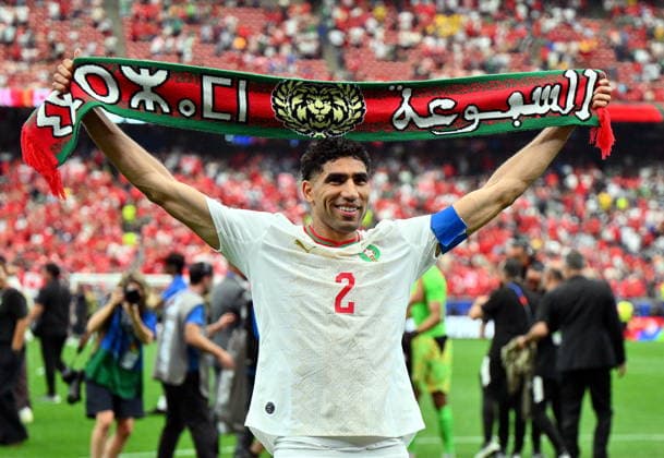 FIFA World Cup, WM, Weltmeisterschaft, Fussball 2026 - Round of 16 - Canada vs Morocco Achraf Hakimi of Morocco celebrates after FIFA World Cup 2026 Round of 16 match Canada against Morocco, in Houston, USA, 04 July 2026. HOUSTON United States  Copyright: xSAMxWASSONx