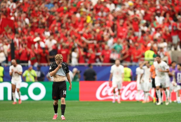 (260705) -- HOUSTON, July 5, 2026 -- Jacob Shaffelburg of Canada reacts after the round of 16 match between Canada and Morocco at the 2026 FIFA World Cup, WM, Weltmeisterschaft, Fussball at Houston Stadium in Houston, the United States, July 4, 2026. ) (SP)U.S.-HOUSTON-FOOTBALL-FIFA WORLD CUP-ROUND OF 16-CAN VS MAR LixMing 