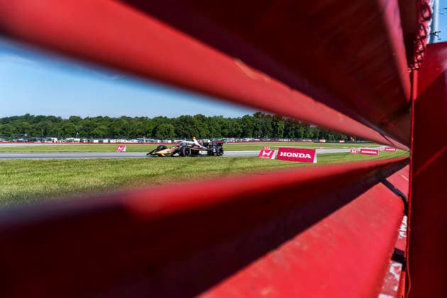 July 4, 2026, Lexington, Ohio, USA: IndyCar, Indy Car, IRL, USA SERIES driver, DENNIS HAUGER (R) (19) (NOR) of Aurskog, Norway, travels through the turns during a practice session for the Honda Indy 200 at Mid Ohio in LEXINGTON Ohio. Lexington USA - ZUMAa161 20260704_aaa_a161_002 Copyright: xQuinnxShellx xGMGx