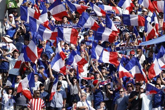 PHILADELPHIA - France fans ahead of the 2026 FIFA World Cup, WM, Weltmeisterschaft, Fussball Round of 16 match between Paraguay and France at Philadelphia Stadium on July 4, 2026, in Philadelphia, United States. MAURICE VAN STEEN ANP FIFA World Cup 2026 - round of 16 2026 xVIxANPxSportx xMauricexvanxSteenxIVx 562810246 originalFilename: 562810246.jpg