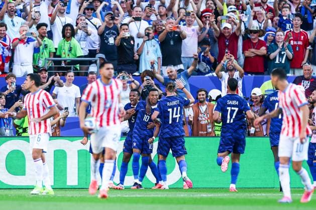 RECORD DATE NOT STATED FIFA World Cup, WM, Weltmeisterschaft, Fussball 2026 - Round of 16 - Paraguay v France Kylian Mbappe player of France celebrates his gol during the Round of 16 match between Paraguay and France at the FIFA World Cup, at Philadelphia Stadium, in Philadelphia, United States, on Saturday, July 04, 2026.(Foto: William Volcov Brazil Photo Press IMAGO) Sports Philadelphia PA United States Copyright: xWILLIAMxVOLCOVx