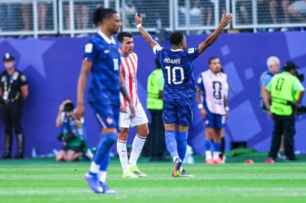 RECORD DATE NOT STATED FIFA World Cup, WM, Weltmeisterschaft, Fussball 2026 - Round of 16 - Paraguay v France Kylian Mbappe player of France celebrates his gol during the Round of 16 match between Paraguay and France at the FIFA World Cup, at Philadelphia Stadium, in Philadelphia, United States, on Saturday, July 04, 2026.(Foto: William Volcov Brazil Photo Press IMAGO) Sports Philadelphia PA United States Copyright: xWILLIAMxVOLCOVx