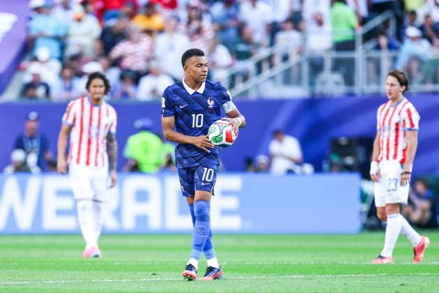 RECORD DATE NOT STATED FIFA World Cup, WM, Weltmeisterschaft, Fussball 2026 - Round of 16 - Paraguay v France Kylian Mbappe player of France celebrates his gol during the Round of 16 match between Paraguay and France at the FIFA World Cup, at Philadelphia Stadium, in Philadelphia, United States, on Saturday, July 04, 2026.(Foto: William Volcov Brazil Photo Press IMAGO) Sports Philadelphia PA United States Copyright: xWILLIAMxVOLCOVx
