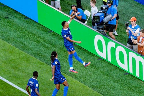 FIFA Fussball Weltmeisterschaft 2026, Achtelfinale, Paraguay vs. Frankreich, 04.07.2026, Philadelphia Stadium Tor zum 0:1 durch Elfmeter durch Kylian Mbappe Jules Kounde Ousmane Dembele *** 2026 FIFA World Cup, Round of 16, Paraguay vs. France, July 4, 2026, Philadelphia Stadium; Goal: 0–1 on a penalty kick by Kylian Mbappé, Jules Koundé, Ousmane Dembélé Copyright: xBahhoxKarax