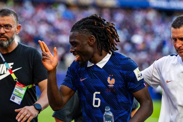 Manu Kone seen during FIFA World Cup, WM, Weltmeisterschaft, Fussball WM, Weltmeisterschaft, Fussball 2026 Round of 16 game between national teams of Paraguay and France (Edmund Wong Ball Raw Images) Philadelphia Philadelphia Stadium USA Copyright: xEdmundxWongx EW_FRAvPAR-064