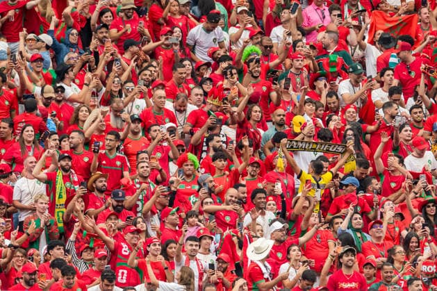 July 4, 2026: Morocco fans celebrate a victory after a FIFA World Cup, WM, Weltmeisterschaft, Fussball Round of 16 match between Canada and Morocco in Houston, TX. .. CSM FIFA World Cup 2026: Canada Vs Morocco JUL 04  - ZUMAc04_ 20260704_zma_c04_156 Copyright: xTraskxSmithx
