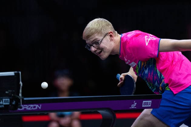 LOS ANGELES, CALIFORNIA - JULY 04: Felix Lebrun of France competes in the Men s Singles Quarterfinal match against Alexis Lebrun of France on day 9 of United States Smash 2026 at Ontario Convention Center on July 4, 2026 in Los Angeles, California.  Copyright: xVCGx 111652317607