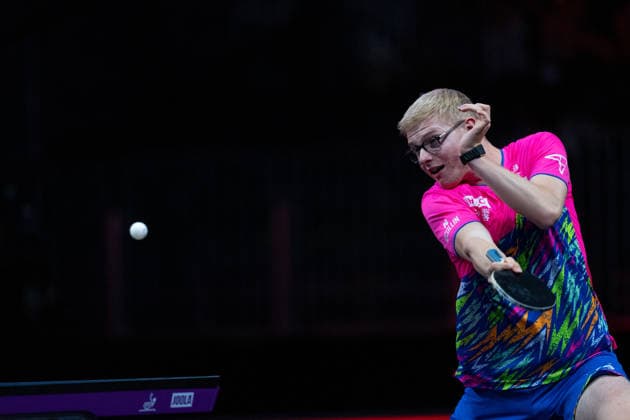 LOS ANGELES, CALIFORNIA - JULY 04: Felix Lebrun of France competes in the Men s Singles Quarterfinal match against Alexis Lebrun of France on day 9 of United States Smash 2026 at Ontario Convention Center on July 4, 2026 in Los Angeles, California.  Copyright: xVCGx 111652317609