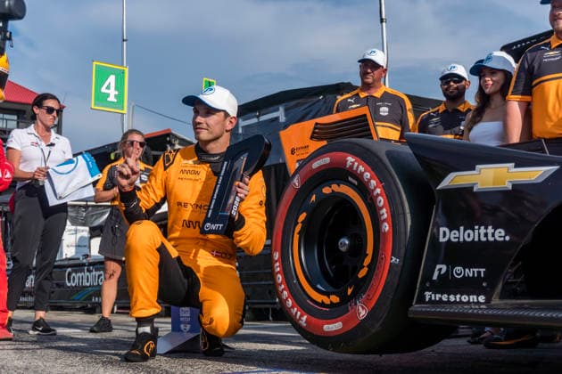 July 4, 2026, Lexington, Ohio, USA: IndyCar, Indy Car, IRL, USA SERIES driver, CHRISTIAN LUNDGAARD (7) (DEN) of Hedensted, Denmark, wins the pole award for the Honda Indy 200 at Mid Ohio in LEXINGTON, Ohio, USA. Lexington USA - ZUMAa161 20260704_aaa_a161_007 Copyright: xQuinnxShellx xGMGx