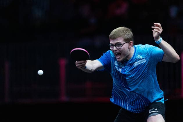 LOS ANGELES, CALIFORNIA - JULY 04: Alexis Lebrun of France competes in the Men s Singles Quarterfinal match against Felix Lebrun of France on day 9 of United States Smash 2026 at Ontario Convention Center on July 4, 2026 in Los Angeles, California.  Copyright: xVCGx 111652317610