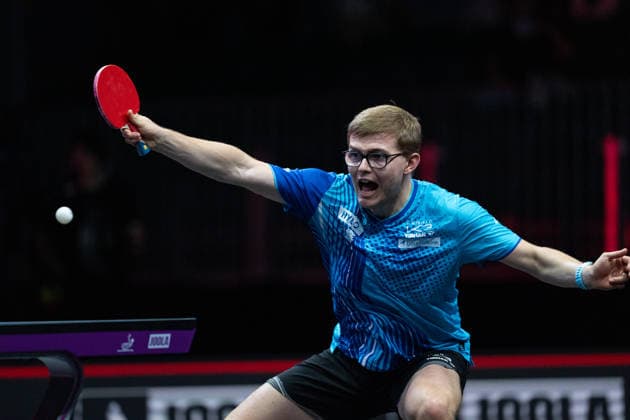LOS ANGELES, CALIFORNIA - JULY 04: Alexis Lebrun of France competes in the Men s Singles Quarterfinal match against Felix Lebrun of France on day 9 of United States Smash 2026 at Ontario Convention Center on July 4, 2026 in Los Angeles, California.  Copyright: xVCGx 111652317613