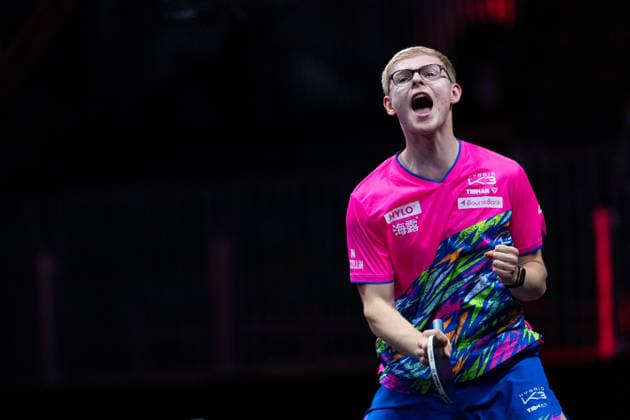 LOS ANGELES, CALIFORNIA - JULY 04: Felix Lebrun of France reacts in the Men s Singles Quarterfinal match against Alexis Lebrun of France on day 9 of United States Smash 2026 at Ontario Convention Center on July 4, 2026 in Los Angeles, California.  Copyright: xVCGx 111652317614