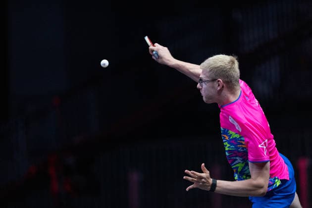 LOS ANGELES, CALIFORNIA - JULY 04: Felix Lebrun of France competes in the Men s Singles Quarterfinal match against Alexis Lebrun of France on day 9 of United States Smash 2026 at Ontario Convention Center on July 4, 2026 in Los Angeles, California.  Copyright: xVCGx 111652317602