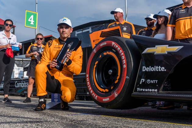 July 4, 2026, Lexington, Ohio, USA: IndyCar, Indy Car, IRL, USA SERIES driver, CHRISTIAN LUNDGAARD (7) (DEN) of Hedensted, Denmark, wins the pole award for the Honda Indy 200 at Mid Ohio in LEXINGTON, Ohio, USA. Lexington USA - ZUMAa161 20260704_aaa_a161_011 Copyright: xQuinnxShellx xGMGx