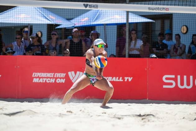 GSTAAD, SWITZERLAND - JULY 4: Kristen Cruz (Player No. 1, USA) during the Beach Pro Tour - Elite 16 at Gstaad on July 4, 2026 in Gstaad, Switzerland. Switzerland Copyright: xPeterxWeberx