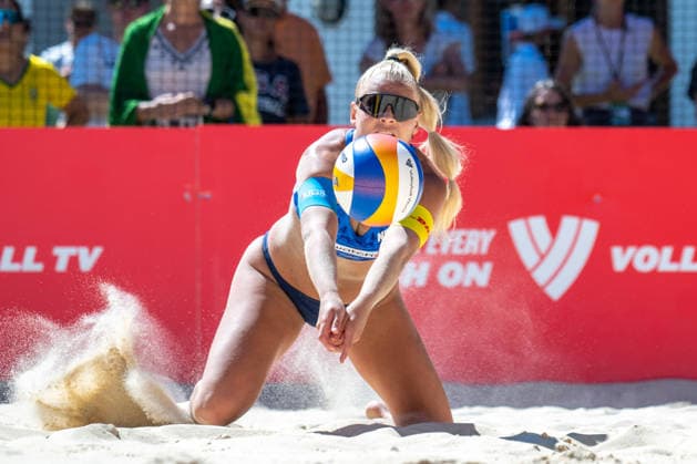 GSTAAD, SWITZERLAND - JULY 4: RaÃ¯sa Schoon (Player No. 2, NED) during the Beach Pro Tour - Elite 16 at Gstaad on July 4, 2026 in Gstaad, Switzerland. Switzerland Copyright: xPeterxWeberx