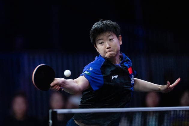 LOS ANGELES, CALIFORNIA - JULY 04: Sun Yingsha of China competes in the Women s Singles Quarterfinal match against Chen Xingtong of China on day 9 of United States Smash 2026 at Ontario Convention Center on July 4, 2026 in Los Angeles, California.  Copyright: xVCGx 111652321717