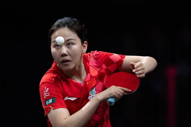 LOS ANGELES, CALIFORNIA - JULY 04: Chen Xingtong of China competes in the Women s Singles Quarterfinal match against Sun Yingsha of China on day 9 of United States Smash 2026 at Ontario Convention Center on July 4, 2026 in Los Angeles, California.  Copyright: xVCGx 111652321723